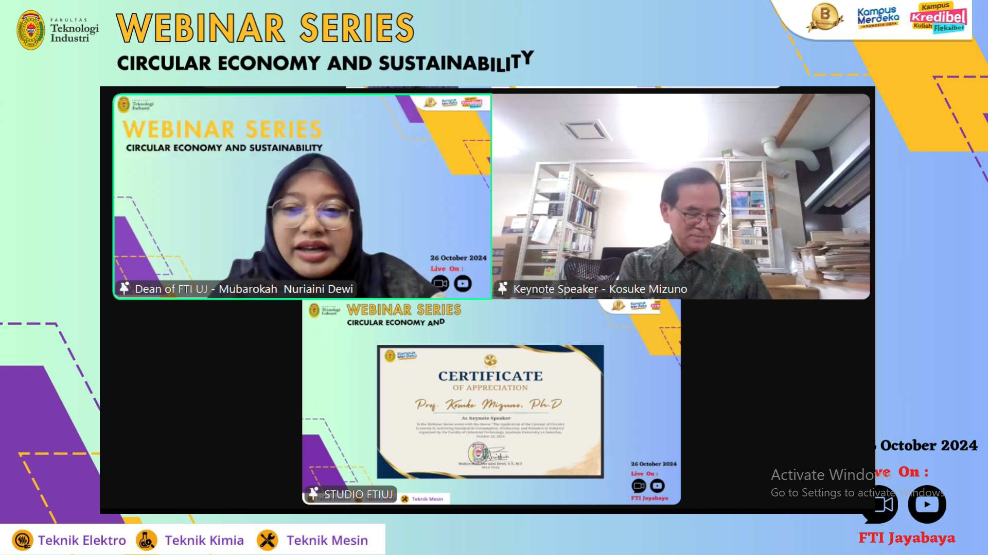 Webinar Series on Circular Economy and Sustainability FTI Jayabaya